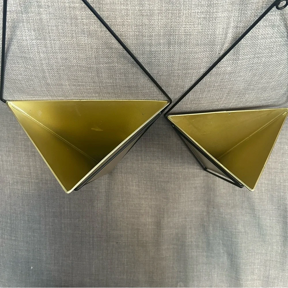 Modern Geometric 2-pcs Metal Wall Hanging Planter Vessels #1205252